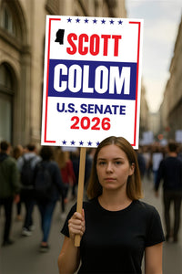 Scott Colom For Mississippi Senate 2026 Election Sign, Republican Party, Political Campaign Sign, Senate Election 2026 Race Poster Sign