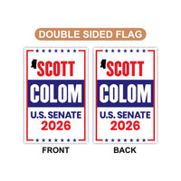 Scott Colom For Mississippi Senate 2026 Garden Flag, Double Sided, 2026 Senate Flag, Elections Flag, Race Red White & Blue Flag