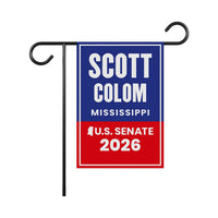 Scott Colom For Mississippi Senate 2026 Garden Flag, Double Sided, 2026 Senate Flag, Elections Flag, Race Red White & Blue Flag