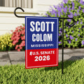 Scott Colom For Mississippi Senate 2026 Garden Flag, Double Sided, 2026 Senate Flag, Elections Flag, Race Red White & Blue Flag