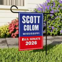 Scott Colom For Mississippi Senate 2026 Garden Flag, Double Sided, 2026 Senate Flag, Elections Flag, Race Red White & Blue Flag