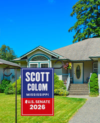 Scott Colom For Mississippi Senate 2026 Garden Flag, Double Sided, 2026 Senate Flag, Elections Flag, Race Red White & Blue Flag