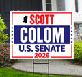 Scott Colom For Mississippi Senate 2026 Yard Sign, Corrugated Senate Elections, Race Red White & Blue Yard Sign with Metal H-Stake