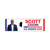 Scott Colom For Mississippi Senate 2026 Car Magnet - Vote Scott Colom Vehicle Magnet, Mississippi Senate Elections 2026 Magnet - 10"x 3"