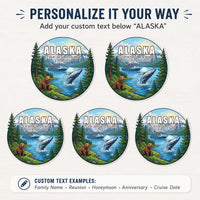 Custom Alaska Cruise Magnet, Personalized Fridge Magnet, Stateroom Cabin Door Decor, Scenic Alaska Travel Souvenir, Personalized Gift