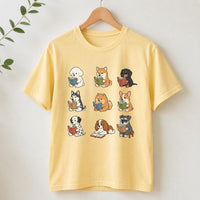 Cute Reading Dogs Shirt, Book Lover Puppy Tee, Cozy Library Dog T Shirt, Playful Reader Graphic Top, Perfect Gift for Dog Mom and Bookworm