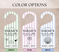 Personalized Bachelorette Door Hanger, Bridal Party Doorknob Sign, Bridesmaid Hotel Decor, Custom Name Door Sign, Custom Gift for Bride