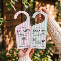 Personalized Bachelorette Door Hanger, Bridal Party Doorknob Sign, Bridesmaid Hotel Decor, Custom Name Door Sign, Custom Gift for Bride