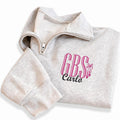 Personalized Dance Embroidered Quarter Zip Sweatshirt, Custom Dancer Pullover, Ballet Team Warmup, Studio Practice Top, Gift for Dancer