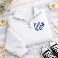 Personalized Dance Embroidered Quarter Zip Sweatshirt, Custom Dancer Pullover, Ballet Team Warmup, Studio Practice Top, Gift for Dancer
