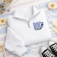 Personalized Dance Embroidered Quarter Zip Sweatshirt, Custom Dancer Pullover, Ballet Team Warmup, Studio Practice Top, Gift for Dancer