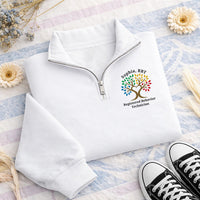Personalized RBT Embroidered Quarter Zip Sweatshirt, Registered Behavior Technician Pullover, ABA Therapist Workwear, Clinic Top, RBT Gift