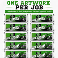 Custom Handheld Cheer Banners, Personalized School Spirit Vinyl Signs with Plastic Handles, Bulk Team Banner Set of 10+