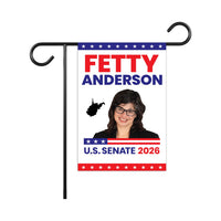 Fetty Anderson For West Virginia Senate 2026 Garden Flag, Double Sided, 2026 Senate Flag, Elections Flag, Race Red White & Blue Flag