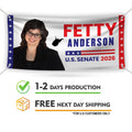 Fetty Anderson For West Virginia U.S. Senate Banner Sign, 13 oz Waterproof US Senate Election 2026 Vinyl Banner With Metal Grommets
