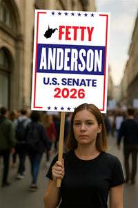 Fetty Anderson For West Virginia Senate 2026 Election Sign, Republican, Political Campaign Sign, Senate Election 2026 Race Poster Sign