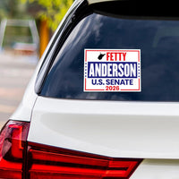 Fetty Anderson For West Virginia Senate 2026 Vinyl Sticker, Vote Fetty Anderson Decal, West Virginia Senate Elections Bumper Sticker,6"x4.5"