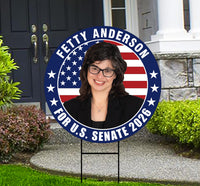 Fetty Anderson For West Virginia Senate 2026 Yard Sign, Corrugated Senate Election, Race Red White & Blue Yard Sign with Metal H-Stake