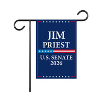 Jim Priest For Oklahoma Senate 2026 Garden Flag, Double Sided, 2026 Senate Flag, Elections Flag, Anti-Trump, Race Red White Blue Flag