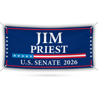 Jim Priest For Oklahoma U.S. Senate Banner Sign, 13 oz Waterproof US Senate Election 2026, Democrate Vinyl Banner With Metal Grommets