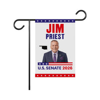 Jim Priest For Oklahoma Senate 2026 Garden Flag, Double Sided, 2026 Senate Flag, Elections Flag, Anti-Trump, Race Red White Blue Flag