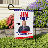 Jim Priest For Oklahoma Senate 2026 Garden Flag, Double Sided, 2026 Senate Flag, Elections Flag, Anti-Trump, Race Red White Blue Flag