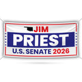 Jim Priest For Oklahoma U.S. Senate Banner Sign, 13 oz Waterproof US Senate Election 2026, Democrate Vinyl Banner With Metal Grommets