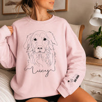 Personalized Pet Portrait Sweatshirt, Custom Dog or Cat Photo Crewneck, Minimal Line Art Shirt, Pet Parent Gift, Dog Mom Cat Dad Gift