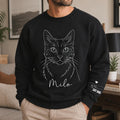 Personalized Pet Portrait Sweatshirt, Custom Dog or Cat Photo Crewneck, Minimal Line Art Shirt, Pet Parent Gift, Dog Mom Cat Dad Gift