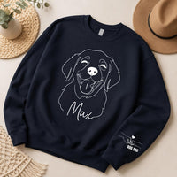 Personalized Pet Portrait Sweatshirt, Custom Dog or Cat Photo Crewneck, Minimal Line Art Shirt, Pet Parent Gift, Dog Mom Cat Dad Gift