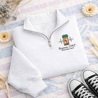Personalized Pharmacy Tech Embroidered Quarter Zip Sweatshirt, CPhT Pullover, Pharmacy Technician Gift, Medical Team Apparel, Gift for Her