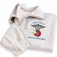 Personalized MRI Tech Embroidered Quarter Zip Sweatshirt, Custom Radiology Pullover, Imaging Work Layer, ARRT Grad Gift, New Tech Gift