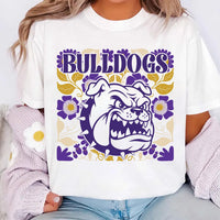 Personalized School Mascot Shirt, Custom Floral Team Spirit Tee, Retro Mascot T-Shirt, Game Day School Outfit, Gift for Students and Fans