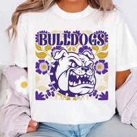 Personalized School Mascot Shirt, Custom Floral Team Spirit Tee, Retro Mascot T-Shirt, Game Day School Outfit, Gift for Students and Fans