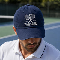 Personalized Tennis Club Embroidered Hat, Custom Team Name Baseball Cap, Classic Low Profile Dad Hat, Player Coach Gift, Game Day Gift