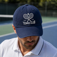 Personalized Tennis Club Embroidered Hat, Custom Team Name Baseball Cap, Classic Low Profile Dad Hat, Player Coach Gift, Game Day Gift