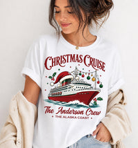 Personalized Christmas Cruise Shirt, Custom Family Vacation Tee, Matching Holiday Trip Outfit, Alaska Sailing Crew Shirt, Cruise Trip Gift