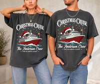 Personalized Christmas Cruise Shirt, Custom Family Vacation Tee, Matching Holiday Trip Outfit, Alaska Sailing Crew Shirt, Cruise Trip Gift