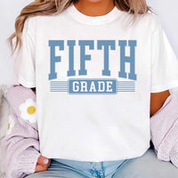 Fifth Grade Teacher Shirt, Retro Varsity Grade Tee, Back to School Classroom Outfit, Elementary Educator Top, Teacher Appreciation Gift