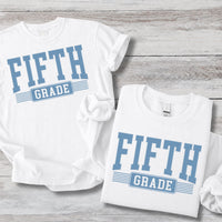 Fifth Grade Teacher Shirt, Retro Varsity Grade Tee, Back to School Classroom Outfit, Elementary Educator Top, Teacher Appreciation Gift