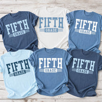 Fifth Grade Teacher Shirt, Retro Varsity Grade Tee, Back to School Classroom Outfit, Elementary Educator Top, Teacher Appreciation Gift