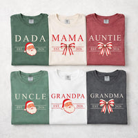 Personalized Family Christmas Shirt, Custom First Christmas Est 2026 Tee, Santa Bow Matching Holiday Top, Family Outfit, Holiday Gift
