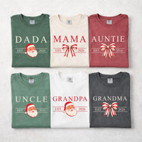 Personalized Family Christmas Shirt, Custom First Christmas Est 2026 Tee, Santa Bow Matching Holiday Top, Family Outfit, Holiday Gift