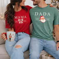 Personalized Family Christmas Shirt, Custom First Christmas Est 2026 Tee, Santa Bow Matching Holiday Top, Family Outfit, Holiday Gift