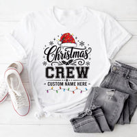 Personalized Christmas Crew Shirt, Custom Family Name Holiday Tee, Matching Group Party Outfit, Festive Winter Top, Family Christmas Gift
