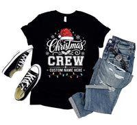 Personalized Christmas Crew Shirt, Custom Family Name Holiday Tee, Matching Group Party Outfit, Festive Winter Top, Family Christmas Gift