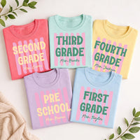 Personalized Grade Level Teacher Shirt, Custom Teacher Name Tee, Preschool to Fifth Grade Outfit, School Staff Top, Back to School Gift