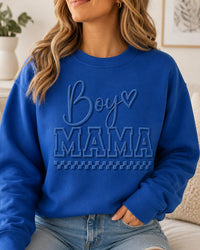 Custom Boy Mama Puff Print Sweatshirt, Personalized Mom Shirt, Raised 3D Cozy Family Crewneck, Custom Puff Sweatshirt, Birthday Gift