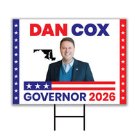 Dan Cox For Maryland Governor 2026 Yard Sign, Corrugated Plastic Governor Elections Race Red White & Blue Yard Sign with Metal H-Stake