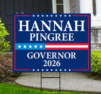 Hannah Pingree For Maine Governor 2026 Yard Sign, Corrugated Plastic Governor Elections Race Red White Blue Yard Sign with Metal H-Stake